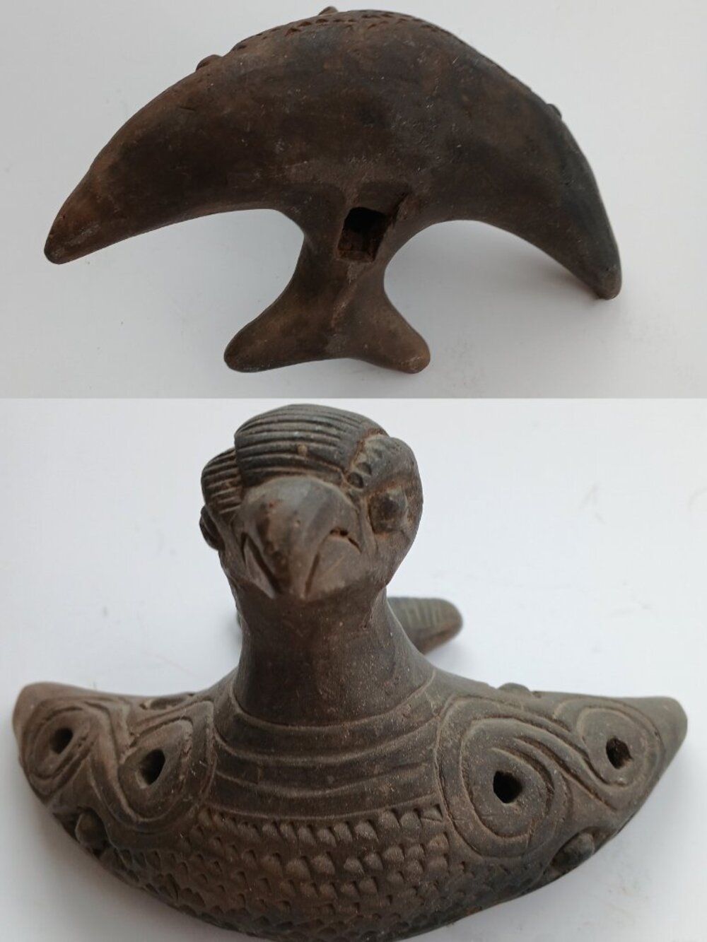 Pottery Ocarina Whistle Pre-Columbian Style Bird Flute Works Latin American Art - Picture 5 of 9